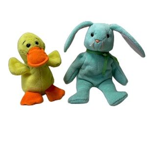 Vintage Hippity and Quakers Beanie Babies